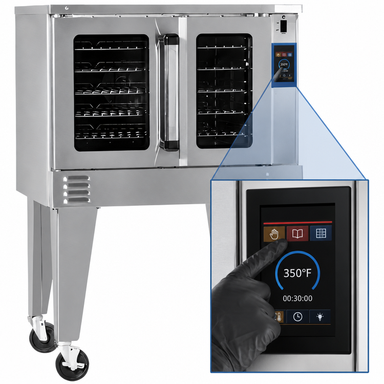 Product image #3 for Southbend Platinum Full-Size Single Deck Electric Convection Oven, 7.5 kW, Standard Depth, Touchscreen, Ventless, Independent Doors