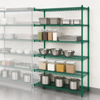 Thumbnail image #4 for Metro Super Erecta 5AN567K3 Add-On Wire Shelving Unit, 60"W x 24"D x 74"H, 5 Shelves, Green Epoxy-Coated Finish