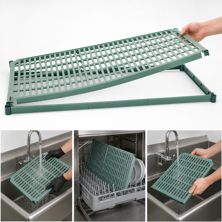 Product image #4 for Metro Super Erecta Pro 60"W x 24"D Polymer Shelf with Removable Mat and Metroseal 3 Epoxy Coated Frame