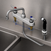 Thumbnail image #3 for T&S Brass B-1172 8-Inch Centers Deck-Mount Workboard Faucet with 8-Inch Swing Spout and 4-Foot Side Spray