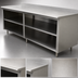 Thumbnail image #3 for Advance Tabco Special Value Series Economy 108-Inch x 24-Inch 16-Gauge 304 Stainless Steel Open Base Work Table with 5-Inch Backsplash and Mid Shelf