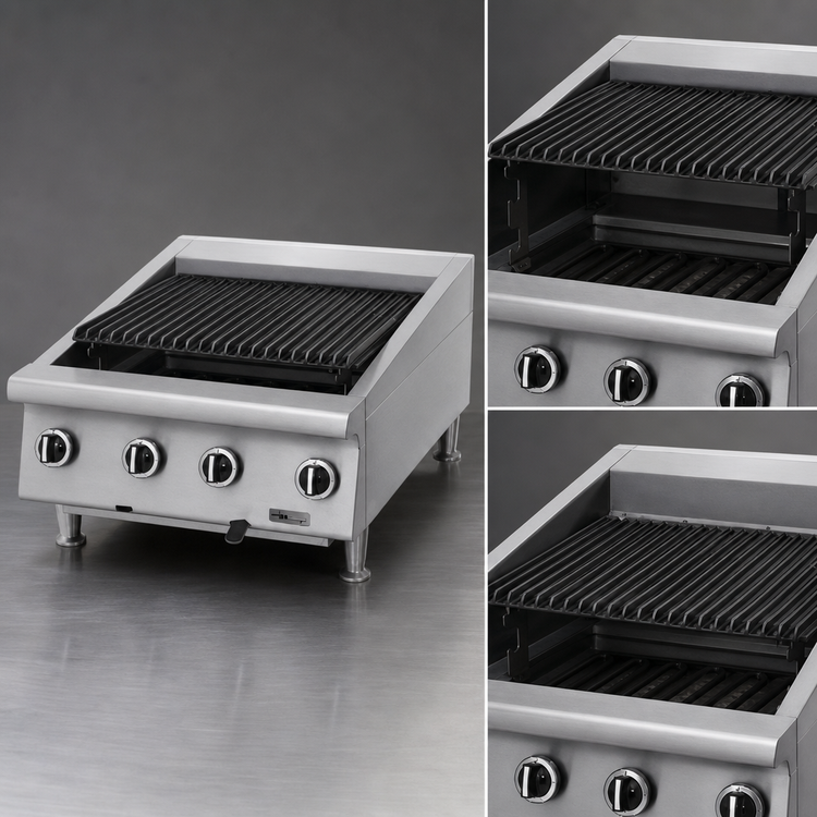 Product image #3 for Garland U.S. Range 36-Inch Countertop Heavy-Duty Gas Radiant Charbroiler with Adjustable Cast Iron Grates