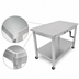 Thumbnail image #3 for ADA Adjustable-Height Stainless Steel Work Table with Fixed Undershelf and Locking Casters, 48-Inch x 30-Inch