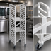 Thumbnail image #3 for Mobile Heavy-Duty Nesting End-Load Aluminum Bun Pan Rack, 21 x 26 x 70.25 Inches
