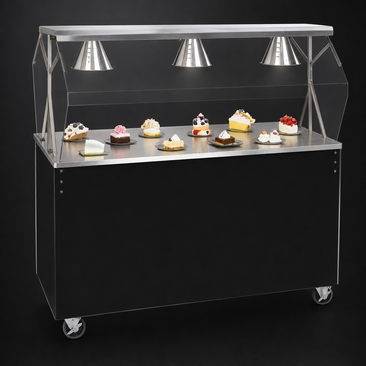 Product image #3 for Vollrath 2-Series Affordable Portable 60-Inch Solid Base Utility Station with Breath Guard and Lights