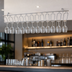 Thumbnail image #3 for Winco Overhead Ceiling-Mount Chrome-Plated Glass Rack, 18 x 48 x 4 Inches, 11 Channels