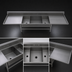 Thumbnail image #3 for John Boos Pro-Bowl 3-Compartment Platter Sink with Dual Drainboards, 119-3/16 Inches Wide