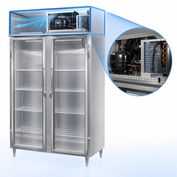 Product image #3 for Continental Refrigerator Designer Line D2FNSAGD Two-Section Full-Height Glass Door Reach-In Display Freezer