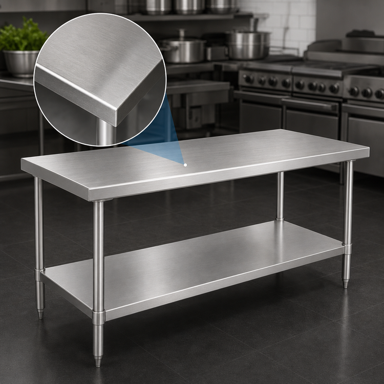 Product image #3 for Eagle Group Spec-Master Marine Series 144" x 48" Stainless Steel Work Table with Undershelf