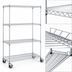 Thumbnail image #3 for Eagle Group 4-Tier Chrome Wire Shelving Dolly Truck, 60 x 21 Inch Shelves, 69 Inch High