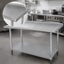 Thumbnail image #3 for Advance Tabco 84-Inch x 36-Inch 14-Gauge 304 Stainless Steel Work Table with Rear Up-Turn and Adjustable Undershelf