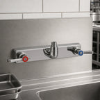 Thumbnail image #3 for BK Resources EVO-8SM-XX Commercial Pre-Rinse Faucet Body, Backsplash Mount, 8-Inch Centers, Lead-Free Stainless Steel, Ceramic Valves, Without Spout