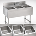 Thumbnail image #3 for Advance Tabco Underbar Basics 3-Compartment Stainless Steel Bar Sink Unit with Deck-Mount Faucet, 36 x 21 x 33 Inches