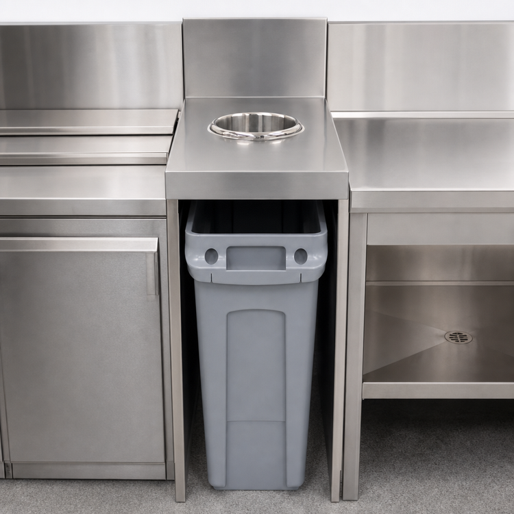 Product image #3 for Advance Tabco Prestige Supreme Underbar Trash Receptacle Cover for Slim Jim Trash Can, 12 x 25 x 19 Inches