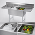 Thumbnail image #3 for Advance Tabco Special Value Series 2-Compartment Fabricated Sink with Left and Right Drainboards, 84-Inch, 304 Stainless Steel