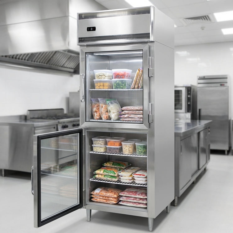 Product image #2 for Continental Refrigerator Designer Line One-Section Wide Reach-In Freezer with Half-Height Glass Doors