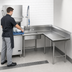 Thumbnail image #3 for Advance Tabco Korner Soil Right-Hand L-Shaped Dishtable with Pre-Rinse Sink, 47 Inch, 14 Gauge 304 Stainless Steel