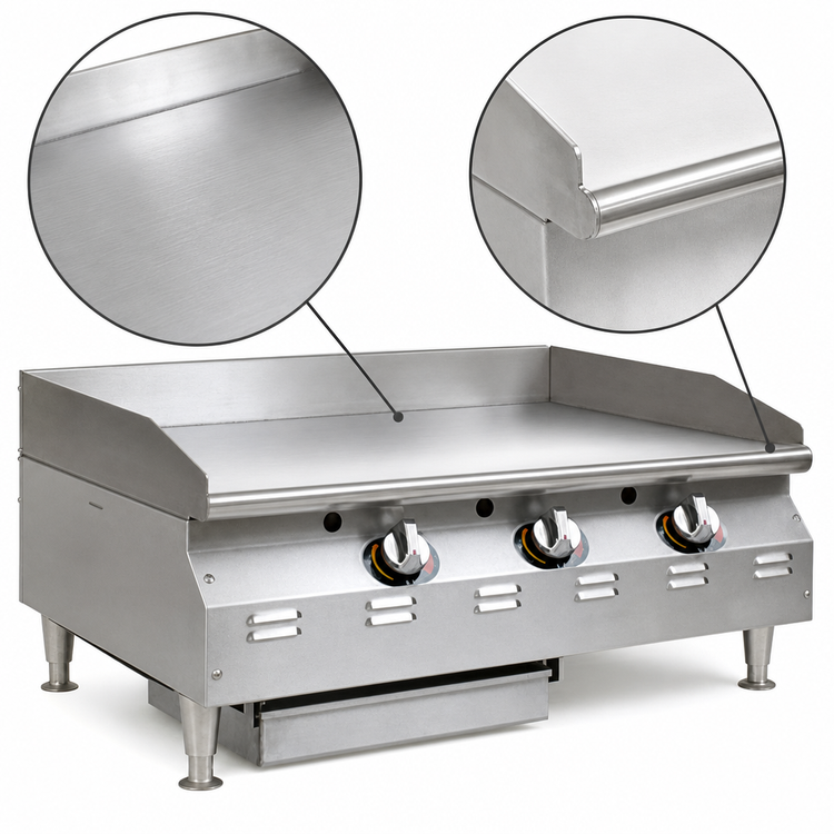 Product image #3 for RedHots Chef's Line Extra-Deep 24-Inch Countertop Manual Control LP Gas Griddle