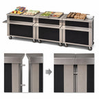 Thumbnail image #3 for Dinex DineXpress DXP2ST 32-Inch Mobile Modular Stainless Steel Solid Top Utility Serving Counter