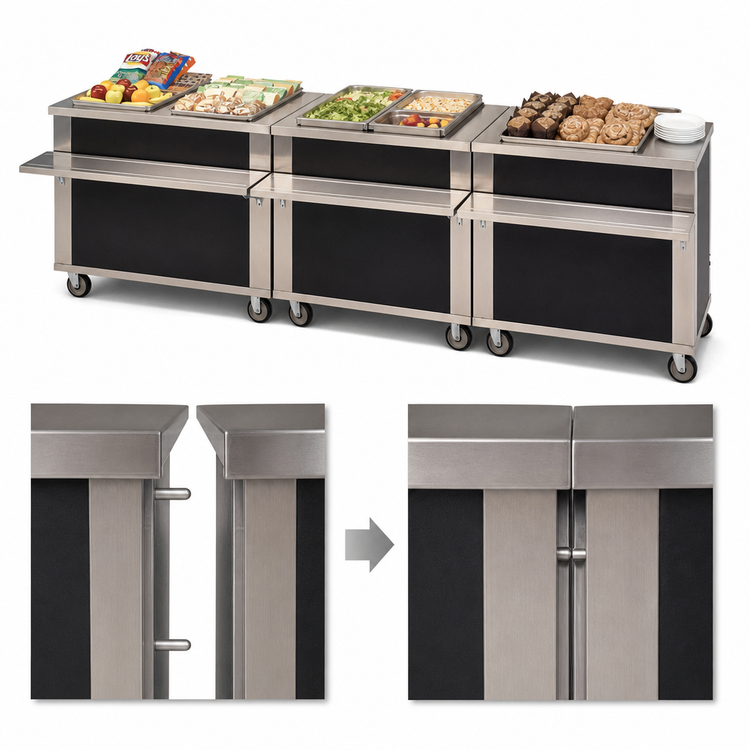 Product image #3 for Dinex DineXpress 32-Inch Mobile Modular Solid Top Utility Serving Counter