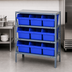 Thumbnail image #3 for Quantum Heavy-Duty 4-Shelf Wire Shelving Unit with 9 Bins, 36 x 12 x 39 Inches