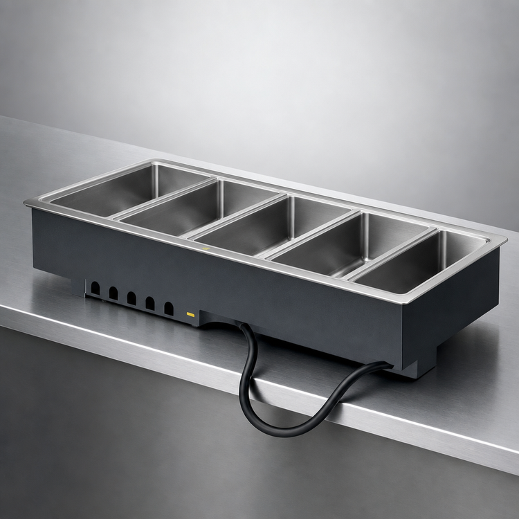 Product image #3 for Vollrath 5-Well Drop-In Electric Hot Food Well for 12 x 20 Inch Pans, Wet-Only, Auto-Fill, Thermostatic, 240V