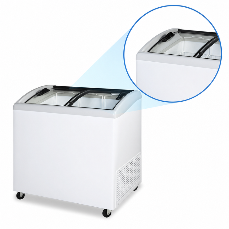 Product image #3 for Beverage-Air NC34HC-1-W 33 7/8-Inch Slant Top Novelty Case Freezer with Glass Lids