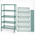 Thumbnail image #3 for Quantum Wire Shelving Starter Kit with 5 Shelves, 36W x 14D x 74H, Green Epoxy Antimicrobial Finish