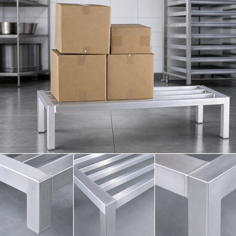 Product image #3 for New Age Heavy-Duty Aluminum Dunnage Rack, 60 x 18 x 12 Inches, 2000 lb Capacity