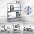 Thumbnail image #3 for Channel Manufacturing KAR93 Adjustable Aluminum Keg Storage Rack, 10 Half-Barrel or 34 1/6th-Barrel Capacity, 93"W x 17"D x 68"H