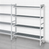 Thumbnail image #3 for Fermostock 4-Tier Perforated Polymer Shelving Expansion Kit, 52-Inch W x 22-Inch D x 71-Inch H, Gray