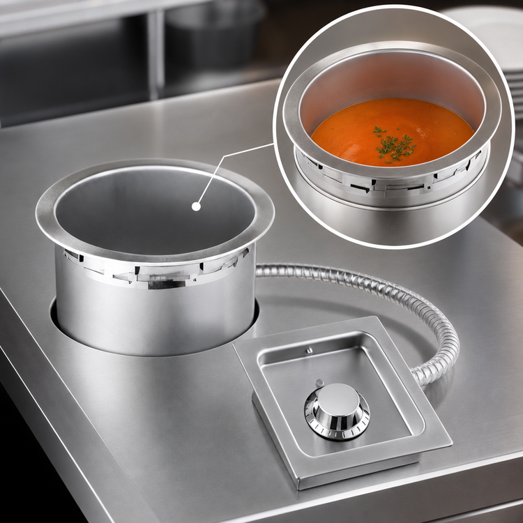 Product image #3 for Wells SS-8TU 7-Quart Round Top-Mount Drop-In Electric Food Warmer