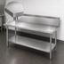 Thumbnail image #3 for Advance Tabco 72-Inch 14-Gauge 304 Stainless Steel Work Table with 10-Inch Backsplash and Adjustable Galvanized Undershelf