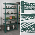Thumbnail image #3 for Eagle Redi-Pak 4-Tier Stationary Wire Shelving Unit, 36W x 18D x 63H, Green Epoxy