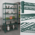 Thumbnail image #3 for Eagle Redi-Pak 4-Tier Stationary Wire Shelving Unit, 36W x 18D x 63H, Green Epoxy