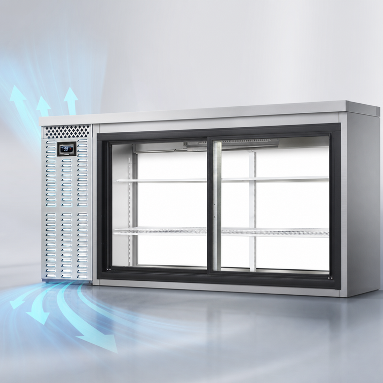 Product image #3 for Continental Refrigerator BB69NSSSGDPT 69" Stainless Steel Pass-Thru Back Bar Cooler with Sliding Glass Doors