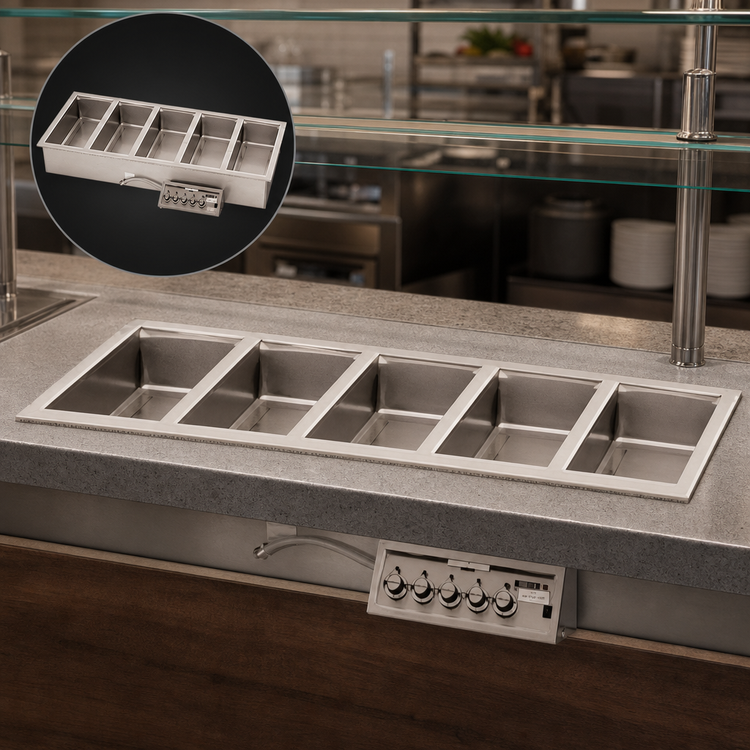 Product image #3 for Wells MOD-500 5-Well Top-Mount Drop-In Electric Food Warmer