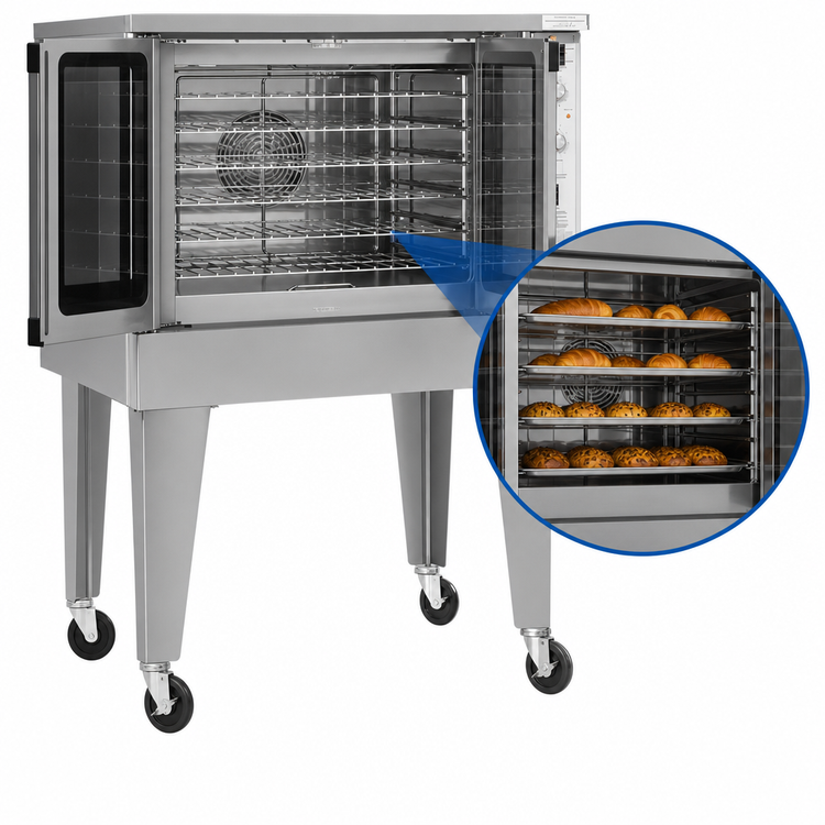 Product image #3 for Southbend Platinum Single Bakery Depth Electric Convection Oven, 7.5 kW, 5-Pan Capacity, Independent Doors