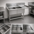 Thumbnail image #3 for John Boos Pro-Bowl 2-Compartment Stainless Steel Sink with 36 in. Right Drainboard, 30 in. x 24 in. x 12 in. Bowls