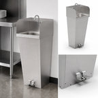 Thumbnail image #3 for John Boos Pro-Bowl PBHS-F-1410-FV2-T-SSLR Floor-Mount Stainless Steel Hand Wash Sink with Tapered Pedestal, 14 x 10 x 5 Inch Bowl