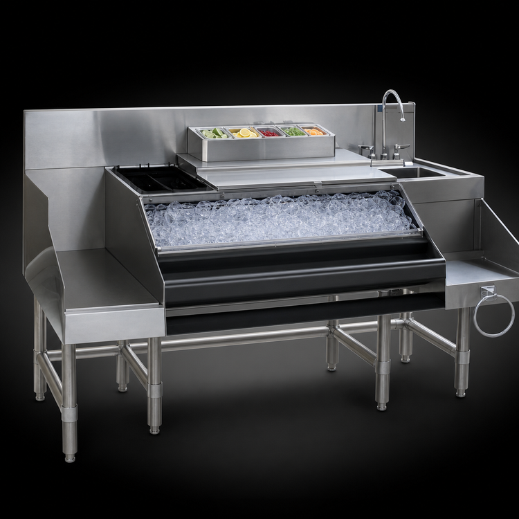 Product image #3 for Eagle Group Spec-Bar CCS-66-1 66" Underbar Ice Bin Cocktail Station with Blender Sink