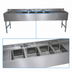 Thumbnail image #3 for BK Resources Slim-Line Four-Compartment Underbar Sink with Left & Right Drainboards, 96 Inch Wide