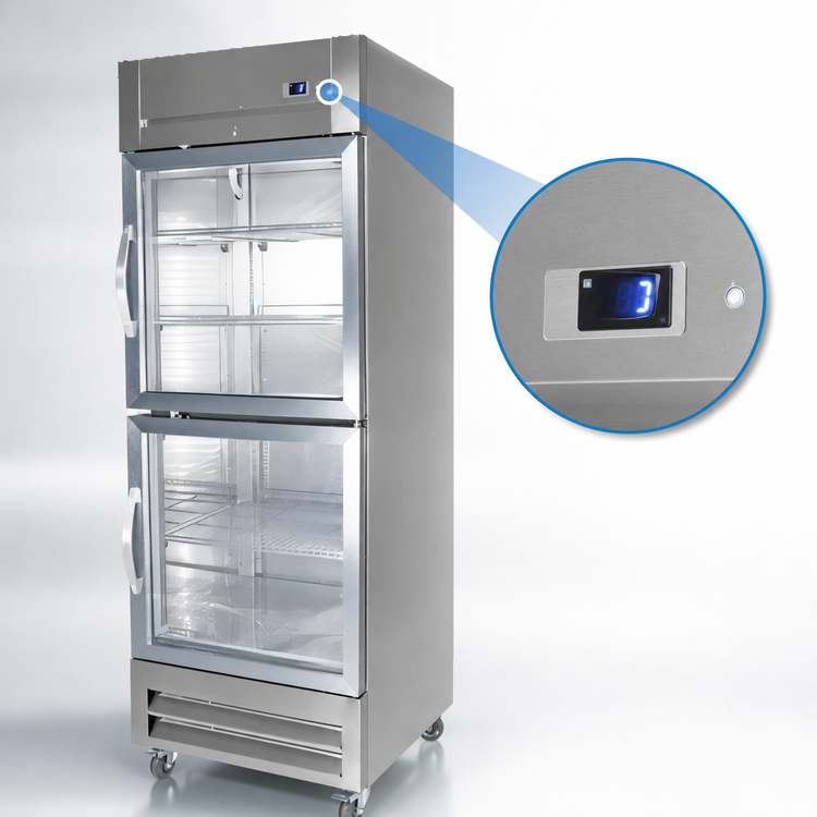 Product image #3 for Kelvinator Commercial 27-Inch One-Section Reach-In Refrigerator with Two Half Glass Doors, Bottom-Mount