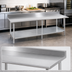Thumbnail image #3 for 108-Inch Stainless Steel Work Table with 5-Inch Backsplash and Galvanized Undershelf
