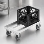 Thumbnail image #4 for Channel Manufacturing MC1319 Aluminum Glass Rack / Milk Crate Dolly, Single-Stack, 13 x 19-Inch Crate Capacity, 5-Inch Swivel Casters