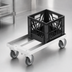 Thumbnail image #4 for Aluminum Glass Rack / Milk Crate Dolly for One 13 x 19 Crate