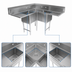 Thumbnail image #3 for John Boos Pro-Bowl Corner 3-Compartment Stainless Steel Sink with Dual 36-Inch Drainboards