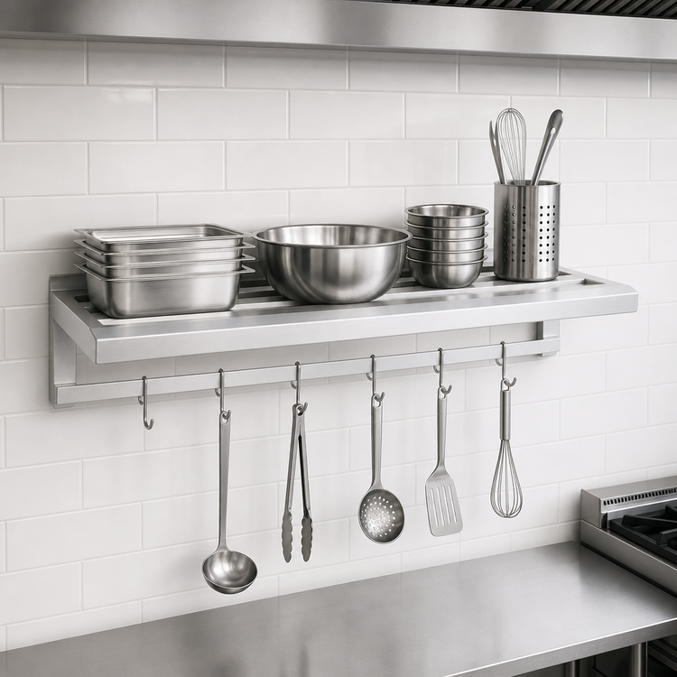 Product image #3 for Channel 60" x 18" All-Welded Tubular Aluminum Wall Shelf