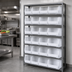 Thumbnail image #3 for Quantum Heavy Duty Wire Shelving Unit with 8 Shelves and 28 Clear Bins, 36 x 12 x 75 Inches
