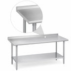 Thumbnail image #3 for Duke Manufacturing 416-3072-2R 72-Inch Stainless Steel Work Table with 1-1/8-Inch Riser, 16-Gauge 400 Series Top, Galvanized Undershelf